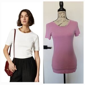 J. Crew Perfect Fit Lavender Cotton Tee Short Sleeve T-Shirt Size M LIKE‎ NEW